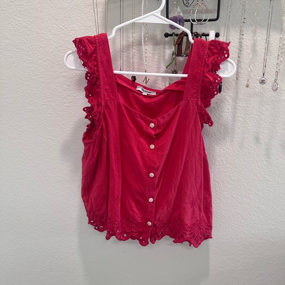 Madewell red tank size medium